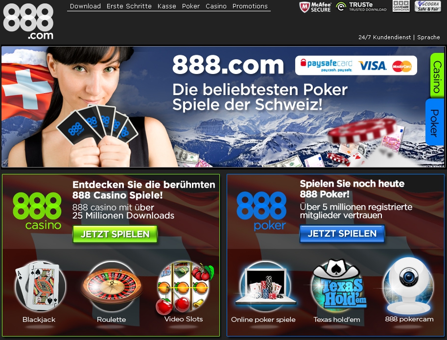 888poker verkündet den Start von 888poker Schweiz!